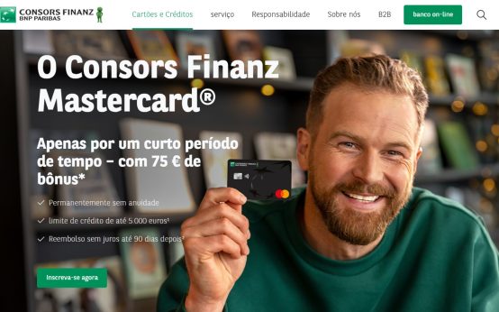 Consors Finanz Mastercard webseite.