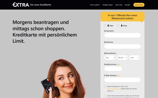 Extra Karte Mastercard webseite.